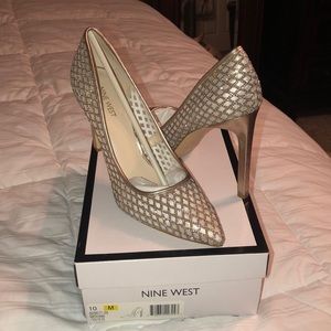 Nine West gold heels